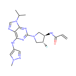 C=CC(=O)N[C@@H]1CN(c2nc(Nc3cnn(C)c3)c3ncn(C(C)C)c3n2)C[C@H]1F ZINC000473134841