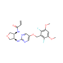 C=CC(=O)N[C@@H]1COC[C@@H]1Nc1ncc(OCc2c(F)c(OC)cc(OC)c2F)cn1 ZINC001772652652