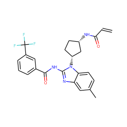 C=CC(=O)N[C@H]1CC[C@@H](n2c(NC(=O)c3cccc(C(F)(F)F)c3)nc3cc(C)ccc32)C1 ZINC000210440689