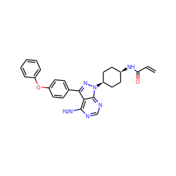 C=CC(=O)N[C@H]1CC[C@@H](n2nc(-c3ccc(Oc4ccccc4)cc3)c3c(N)ncnc32)CC1 ZINC000100617051