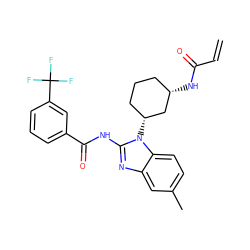 C=CC(=O)N[C@H]1CCC[C@@H](n2c(NC(=O)c3cccc(C(F)(F)F)c3)nc3cc(C)ccc32)C1 ZINC000210437440