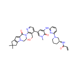 C=CC(=O)N[C@H]1CCCN(c2cccc(Nc3cc(-c4ccnc(N5CCn6c(cc7c6CC(C)(C)C7)C5=O)c4CO)cn(C)c3=O)n2)C1 ZINC001772604671