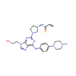 C=CC(=O)N[C@H]1CCN(c2nc(Nc3ccc(N4CCN(C)CC4)cc3)c3ncn(CCO)c3n2)C1 ZINC000473135924