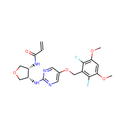 C=CC(=O)N[C@H]1COC[C@H]1Nc1ncc(OCc2c(F)c(OC)cc(OC)c2F)cn1 ZINC001772607360