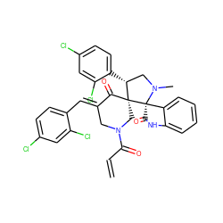 C=CC(=O)N1C/C(=C\c2ccc(Cl)cc2Cl)C(=O)[C@@]2(C1)[C@H](c1ccc(Cl)cc1Cl)CN(C)[C@]21C(=O)Nc2ccccc21 ZINC000150603223