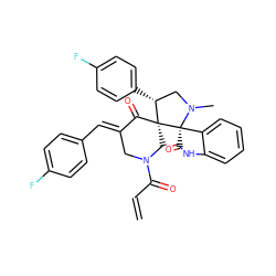C=CC(=O)N1C/C(=C\c2ccc(F)cc2)C(=O)[C@@]2(C1)[C@H](c1ccc(F)cc1)CN(C)[C@]21C(=O)Nc2ccccc21 ZINC000103260900