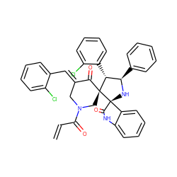 C=CC(=O)N1C/C(=C\c2ccccc2Cl)C(=O)[C@]2(C1)[C@H](c1ccccc1Cl)[C@@H](c1ccccc1)N[C@@]21C(=O)Nc2ccccc21 ZINC000169311524