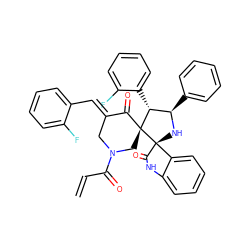 C=CC(=O)N1C/C(=C\c2ccccc2F)C(=O)[C@]2(C1)[C@H](c1ccccc1F)[C@@H](c1ccccc1)N[C@@]21C(=O)Nc2ccccc21 ZINC000169311528