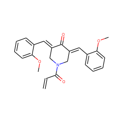 C=CC(=O)N1C/C(=C\c2ccccc2OC)C(=O)/C(=C/c2ccccc2OC)C1 ZINC000095588902