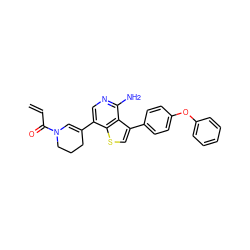 C=CC(=O)N1C=C(c2cnc(N)c3c(-c4ccc(Oc5ccccc5)cc4)csc23)CCC1 ZINC000473136768