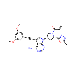 C=CC(=O)N1C[C@@H](n2cc(C#Cc3cc(OC)cc(OC)c3)c3c(N)ncnc32)C[C@H]1c1nnc(C)o1 ZINC000222816146