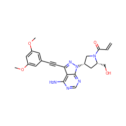 C=CC(=O)N1C[C@@H](n2nc(C#Cc3cc(OC)cc(OC)c3)c3c(N)ncnc32)C[C@H]1CO ZINC000222816733