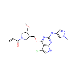 C=CC(=O)N1C[C@H](COc2nc(Nc3cnn(C)c3)nc3[nH]cc(Cl)c23)[C@@H](OC)C1 ZINC000204947687