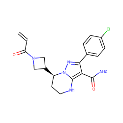 C=CC(=O)N1CC([C@@H]2CCNc3c(C(N)=O)c(-c4ccc(Cl)cc4)nn32)C1 ZINC001772570462