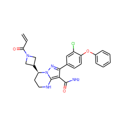 C=CC(=O)N1CC([C@@H]2CCNc3c(C(N)=O)c(-c4ccc(Oc5ccccc5)c(Cl)c4)nn32)C1 ZINC001772609113