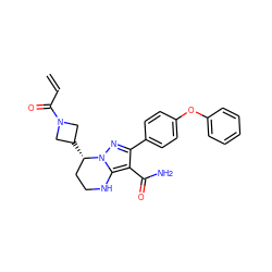 C=CC(=O)N1CC([C@H]2CCNc3c(C(N)=O)c(-c4ccc(Oc5ccccc5)cc4)nn32)C1 ZINC001772603764