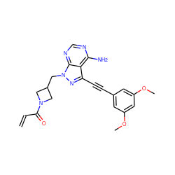 C=CC(=O)N1CC(Cn2nc(C#Cc3cc(OC)cc(OC)c3)c3c(N)ncnc32)C1 ZINC000222804062