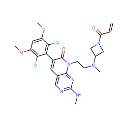 C=CC(=O)N1CC(N(C)CCn2c(=O)c(-c3c(Cl)c(OC)cc(OC)c3Cl)cc3cnc(NC)nc32)C1 ZINC001772597342