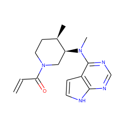 C=CC(=O)N1CC[C@@H](C)[C@@H](N(C)c2ncnc3[nH]ccc23)C1 ZINC001772614123