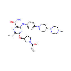 C=CC(=O)N1CC[C@@H](Oc2nc(Nc3ccc(N4CCC(N5CCN(C)CC5)CC4)cc3)c(C(N)=O)nc2CC)C1 ZINC000205341959