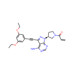 C=CC(=O)N1CC[C@H](n2nc(C#Cc3cc(OCC)cc(OCC)c3)c3c(N)ncnc32)C1 ZINC000222806580