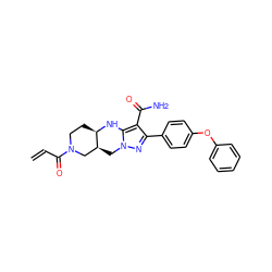 C=CC(=O)N1CC[C@H]2Nc3c(C(N)=O)c(-c4ccc(Oc5ccccc5)cc4)nn3C[C@H]2C1 ZINC001772649375