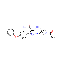 C=CC(=O)N1CC2(CNc3c(C(N)=O)c(-c4ccc(Oc5ccccc5)cc4)nn3C2)C1 ZINC001772599632