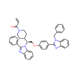 C=CC(=O)N1CCC([C@@H](COc2ccc(-c3nc4ccccc4n3Cc3ccccc3)cc2)n2c(-c3ccccc3)nc3ccccc32)CC1 ZINC000169353304