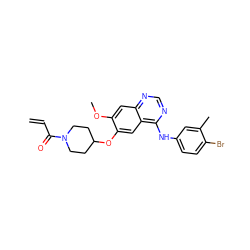 C=CC(=O)N1CCC(Oc2cc3c(Nc4ccc(Br)c(C)c4)ncnc3cc2OC)CC1 ZINC000141712843