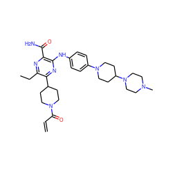 C=CC(=O)N1CCC(c2nc(Nc3ccc(N4CCC(N5CCN(C)CC5)CC4)cc3)c(C(N)=O)nc2CC)CC1 ZINC000205347306