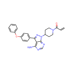 C=CC(=O)N1CCC(n2nc(-c3ccc(Oc4ccccc4)cc3)c3c(N)ncnc32)CC1 ZINC000096168494