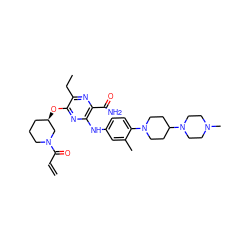 C=CC(=O)N1CCC[C@@H](Oc2nc(Nc3ccc(N4CCC(N5CCN(C)CC5)CC4)c(C)c3)c(C(N)=O)nc2CC)C1 ZINC000205351361