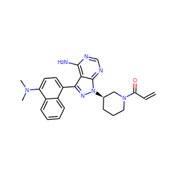 C=CC(=O)N1CCC[C@@H](n2nc(-c3ccc(N(C)C)c4ccccc34)c3c(N)ncnc32)C1 ZINC001772600209