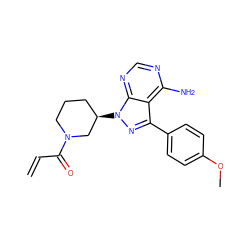 C=CC(=O)N1CCC[C@@H](n2nc(-c3ccc(OC)cc3)c3c(N)ncnc32)C1 ZINC000095575640