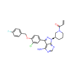 C=CC(=O)N1CCC[C@@H](n2nc(-c3ccc(OCc4ccc(F)cc4)c(Cl)c3)c3c(N)ncnc32)C1 ZINC001772645211