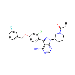 C=CC(=O)N1CCC[C@@H](n2nc(-c3ccc(OCc4cccc(F)c4)cc3Cl)c3c(N)ncnc32)C1 ZINC001772600255