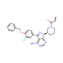 C=CC(=O)N1CCC[C@@H](n2nc(-c3ccc(OCc4ccccc4)c(Cl)c3)c3c(N)ncnc32)C1 ZINC001772578422