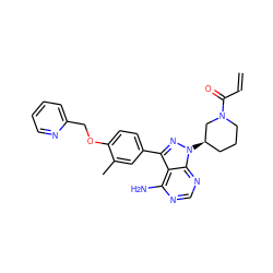 C=CC(=O)N1CCC[C@@H](n2nc(-c3ccc(OCc4ccccn4)c(C)c3)c3c(N)ncnc32)C1 ZINC001772643064