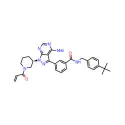 C=CC(=O)N1CCC[C@@H](n2nc(-c3cccc(C(=O)NCc4ccc(C(C)(C)C)cc4)c3)c3c(N)ncnc32)C1 ZINC000095579078