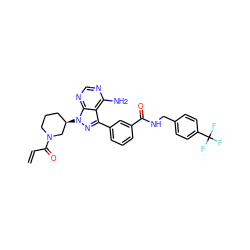 C=CC(=O)N1CCC[C@@H](n2nc(-c3cccc(C(=O)NCc4ccc(C(F)(F)F)cc4)c3)c3c(N)ncnc32)C1 ZINC000095576883