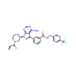 C=CC(=O)N1CCC[C@@H](n2nc(-c3cccc(C(=O)NCc4ccc(C(F)(F)F)nc4)c3)c3c(N)ncnc32)C1 ZINC000095572149