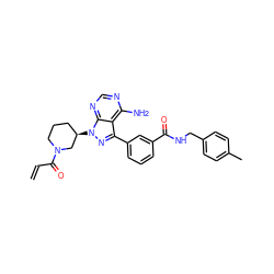 C=CC(=O)N1CCC[C@@H](n2nc(-c3cccc(C(=O)NCc4ccc(C)cc4)c3)c3c(N)ncnc32)C1 ZINC000095575314