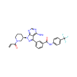 C=CC(=O)N1CCC[C@@H](n2nc(-c3cccc(C(=O)Nc4ccc(C(F)(F)F)cc4)c3)c3c(N)ncnc32)C1 ZINC000095576443