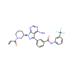 C=CC(=O)N1CCC[C@@H](n2nc(-c3cccc(C(=O)Nc4cccc(C(F)(F)F)c4)c3)c3c(N)ncnc32)C1 ZINC000095575045