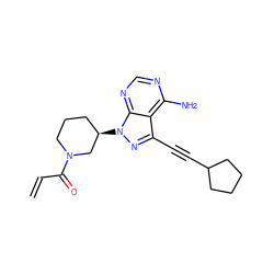 C=CC(=O)N1CCC[C@@H](n2nc(C#CC3CCCC3)c3c(N)ncnc32)C1 ZINC001772578010