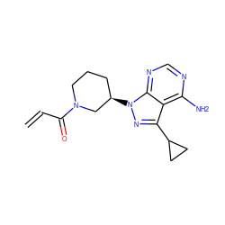 C=CC(=O)N1CCC[C@@H](n2nc(C3CC3)c3c(N)ncnc32)C1 ZINC001772643302