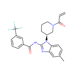 C=CC(=O)N1CCC[C@H](n2c(NC(=O)c3cccc(C(F)(F)F)c3)nc3cc(C)ccc32)C1 ZINC000210610656