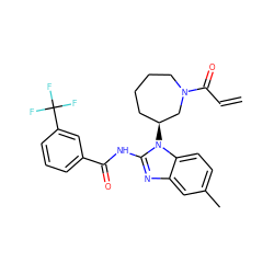 C=CC(=O)N1CCCC[C@H](n2c(NC(=O)c3cccc(C(F)(F)F)c3)nc3cc(C)ccc32)C1 ZINC001772631240