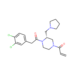 C=CC(=O)N1CCN(C(=O)Cc2ccc(Cl)c(Cl)c2)[C@H](CN2CCCC2)C1 ZINC000003800865