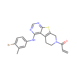 C=CC(=O)N1CCc2c(sc3ncnc(Nc4ccc(Br)c(C)c4)c23)C1 ZINC000103297807